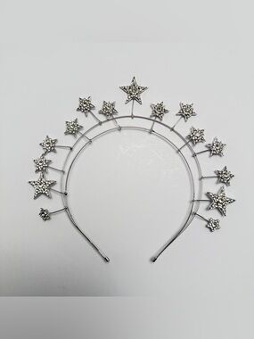 Silver Star Crystal Halo Headband - Women's Hair Accessory